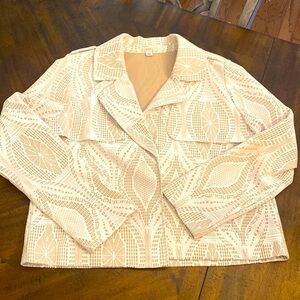 Pixley jacket size Large women’s cream lace over tan